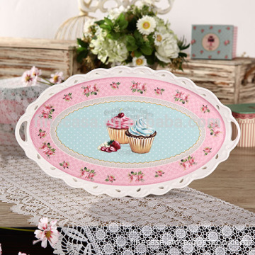 15 Inches Elegant Fine New Bone China Ceramic Tea Tray